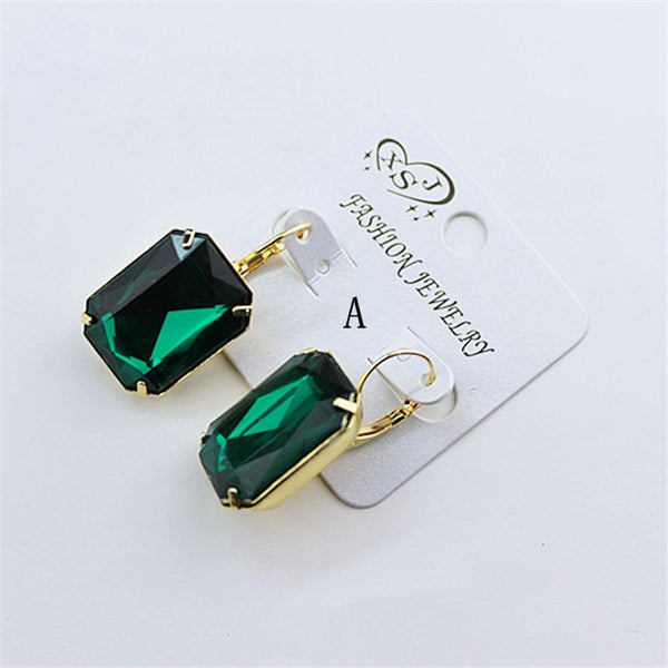 Hot and bright green purplish red, purple and blue pink and blue pink color women's birthday party earrings with beautiful earri