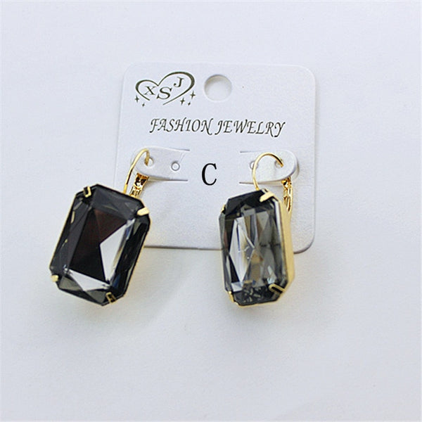 Hot and bright green purplish red, purple and blue pink and blue pink color women's birthday party earrings with beautiful earri