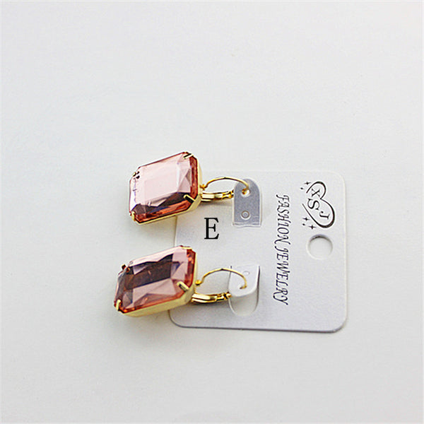 Hot and bright green purplish red, purple and blue pink and blue pink color women's birthday party earrings with beautiful earri