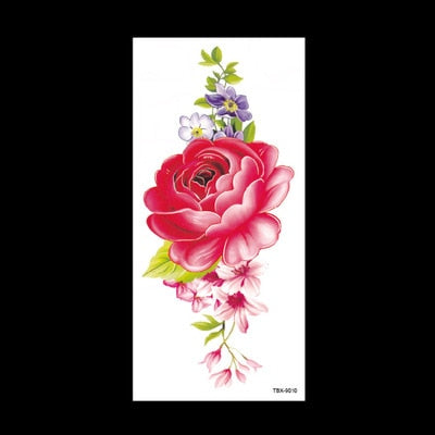beauty 1piece make up Fake temporary tattoos stickers rose flowers arm shoulder tattoo waterproof women big flash tattoo on body