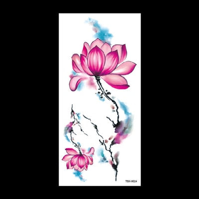 beauty 1piece make up Fake temporary tattoos stickers rose flowers arm shoulder tattoo waterproof women big flash tattoo on body