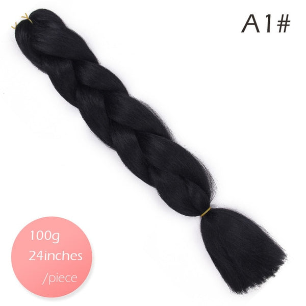 Doris beauty Ombre Jumbo Braids Synthetic Braiding Hair Crochet Braid 100g 24inch Hair Extension Pink Blue Green for Women