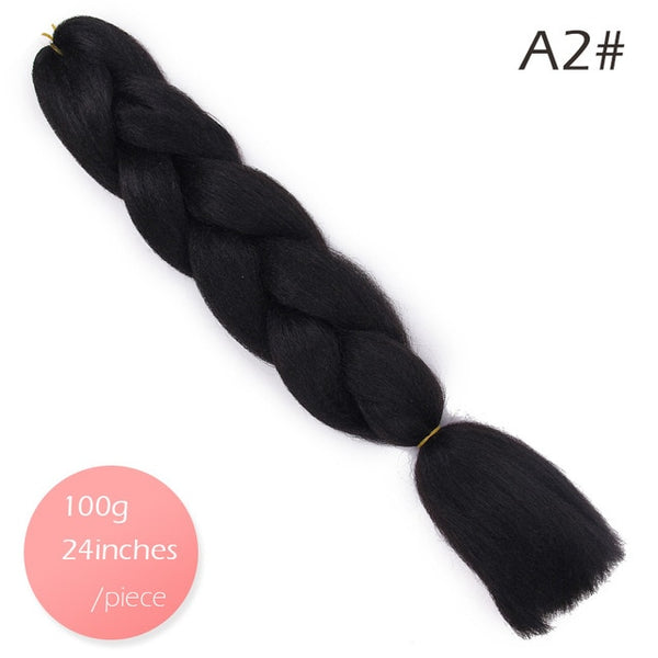 Doris beauty Ombre Jumbo Braids Synthetic Braiding Hair Crochet Braid 100g 24inch Hair Extension Pink Blue Green for Women