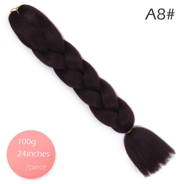 Doris beauty Ombre Jumbo Braids Synthetic Braiding Hair Crochet Braid 100g 24inch Hair Extension Pink Blue Green for Women