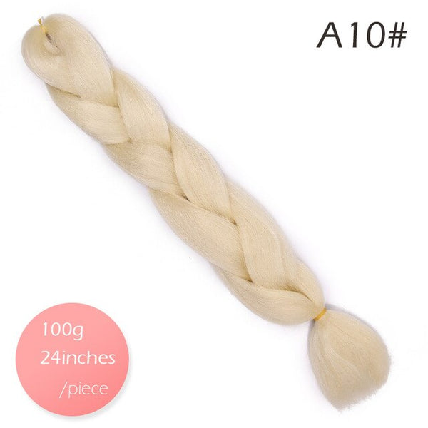 Doris beauty Ombre Jumbo Braids Synthetic Braiding Hair Crochet Braid 100g 24inch Hair Extension Pink Blue Green for Women