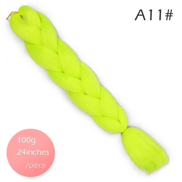 Doris beauty Ombre Jumbo Braids Synthetic Braiding Hair Crochet Braid 100g 24inch Hair Extension Pink Blue Green for Women