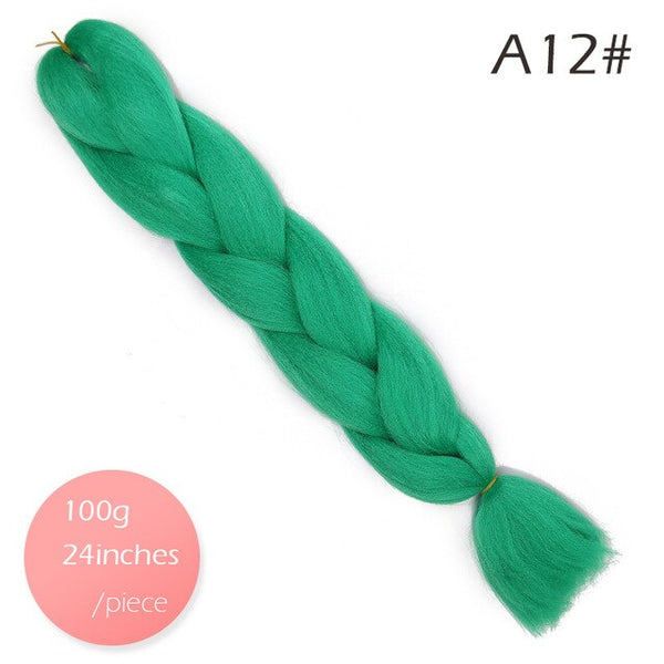 Doris beauty Ombre Jumbo Braids Synthetic Braiding Hair Crochet Braid 100g 24inch Hair Extension Pink Blue Green for Women