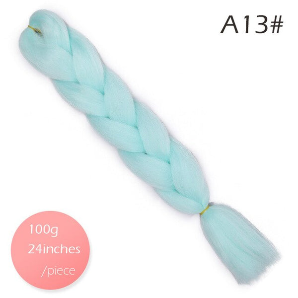 Doris beauty Ombre Jumbo Braids Synthetic Braiding Hair Crochet Braid 100g 24inch Hair Extension Pink Blue Green for Women