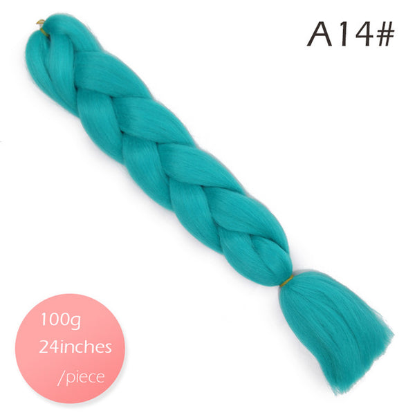 Doris beauty Ombre Jumbo Braids Synthetic Braiding Hair Crochet Braid 100g 24inch Hair Extension Pink Blue Green for Women