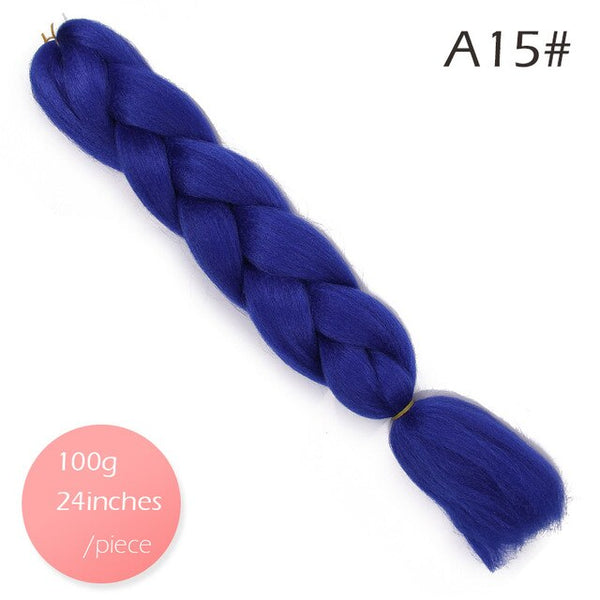 Doris beauty Ombre Jumbo Braids Synthetic Braiding Hair Crochet Braid 100g 24inch Hair Extension Pink Blue Green for Women
