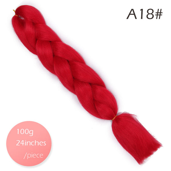 Doris beauty Ombre Jumbo Braids Synthetic Braiding Hair Crochet Braid 100g 24inch Hair Extension Pink Blue Green for Women