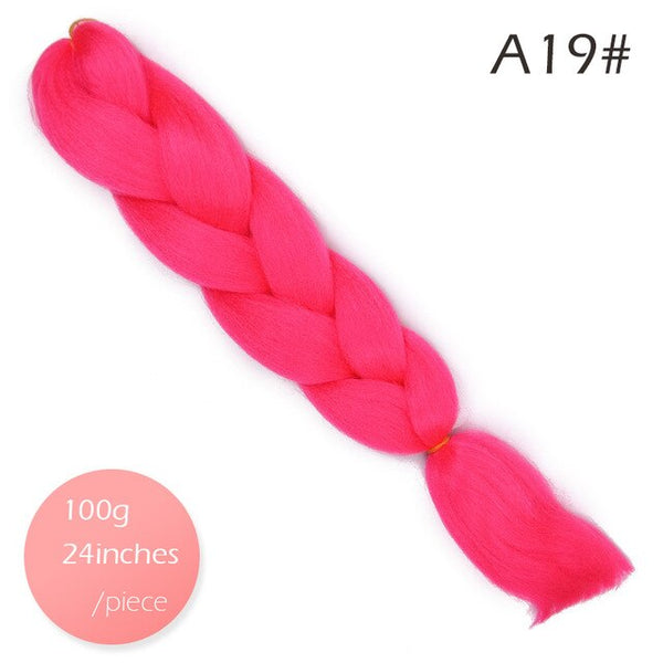 Doris beauty Ombre Jumbo Braids Synthetic Braiding Hair Crochet Braid 100g 24inch Hair Extension Pink Blue Green for Women