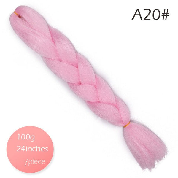 Doris beauty Ombre Jumbo Braids Synthetic Braiding Hair Crochet Braid 100g 24inch Hair Extension Pink Blue Green for Women