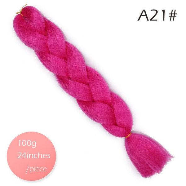 Doris beauty Ombre Jumbo Braids Synthetic Braiding Hair Crochet Braid 100g 24inch Hair Extension Pink Blue Green for Women