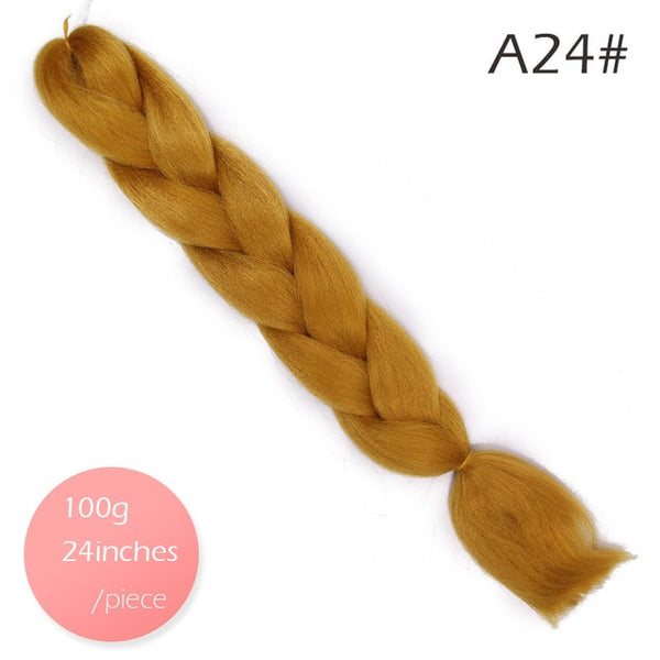 Doris beauty Ombre Jumbo Braids Synthetic Braiding Hair Crochet Braid 100g 24inch Hair Extension Pink Blue Green for Women