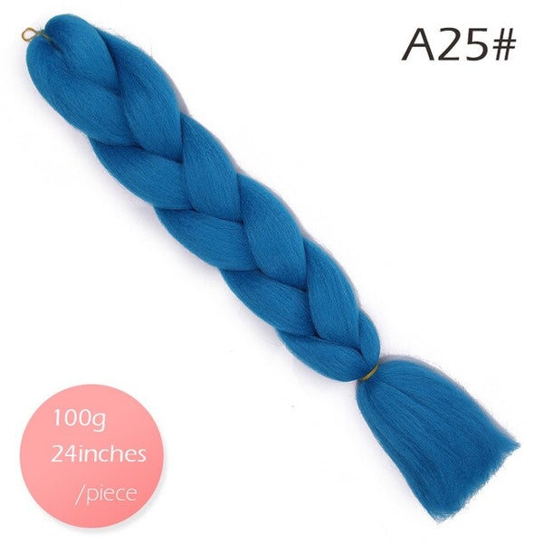 Doris beauty Ombre Jumbo Braids Synthetic Braiding Hair Crochet Braid 100g 24inch Hair Extension Pink Blue Green for Women