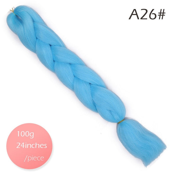 Doris beauty Ombre Jumbo Braids Synthetic Braiding Hair Crochet Braid 100g 24inch Hair Extension Pink Blue Green for Women