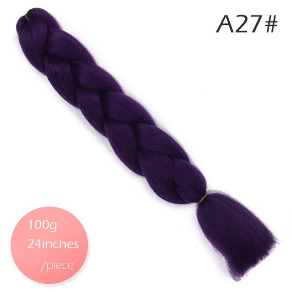 Doris beauty Ombre Jumbo Braids Synthetic Braiding Hair Crochet Braid 100g 24inch Hair Extension Pink Blue Green for Women