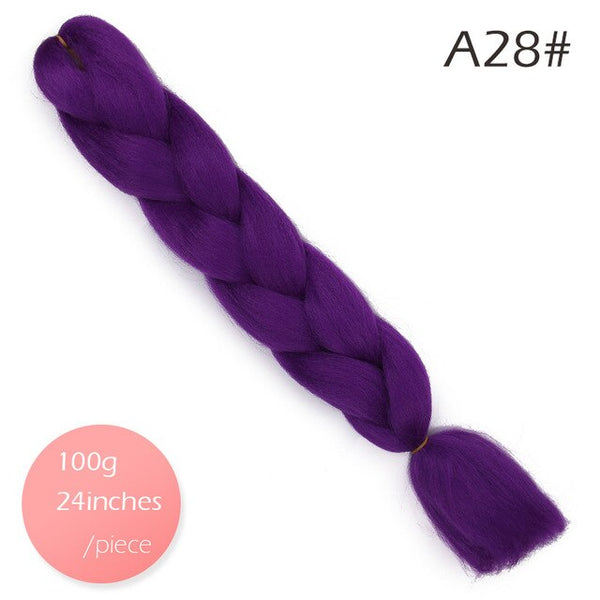 Doris beauty Ombre Jumbo Braids Synthetic Braiding Hair Crochet Braid 100g 24inch Hair Extension Pink Blue Green for Women