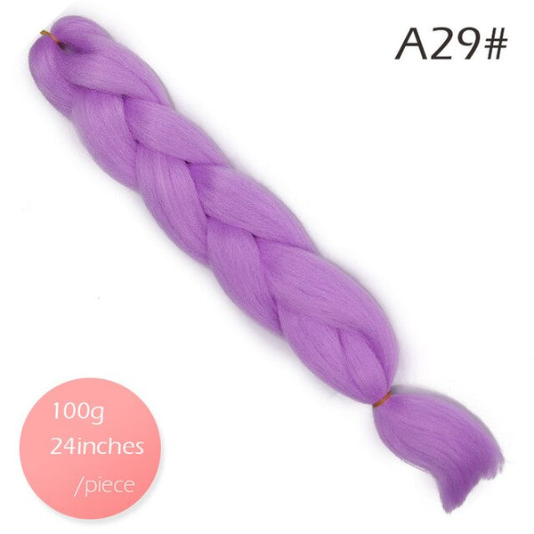 Doris beauty Ombre Jumbo Braids Synthetic Braiding Hair Crochet Braid 100g 24inch Hair Extension Pink Blue Green for Women