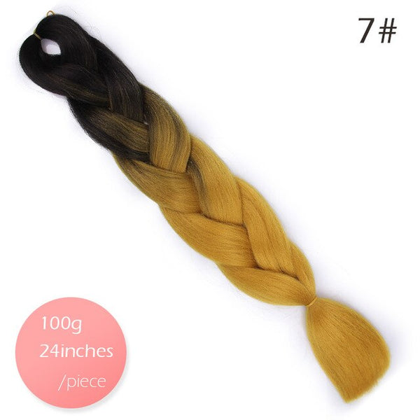 Doris beauty Ombre Jumbo Braids Synthetic Braiding Hair Crochet Braid 100g 24inch Hair Extension Pink Blue Green for Women