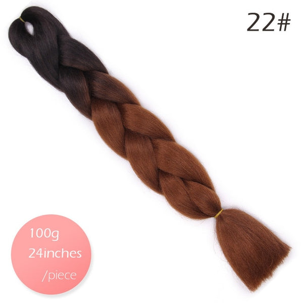 Doris beauty Ombre Jumbo Braids Synthetic Braiding Hair Crochet Braid 100g 24inch Hair Extension Pink Blue Green for Women