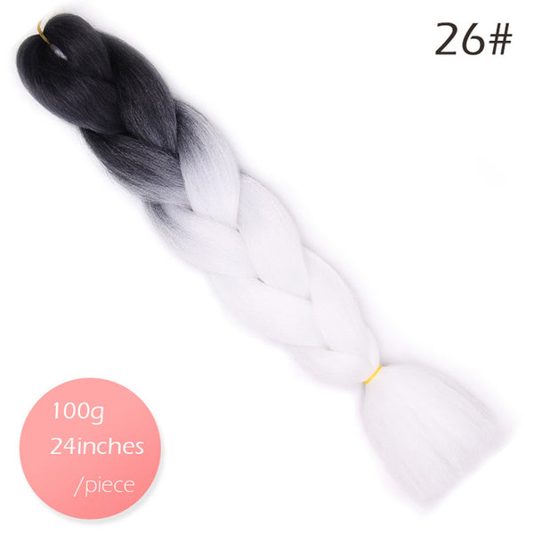 Doris beauty Ombre Jumbo Braids Synthetic Braiding Hair Crochet Braid 100g 24inch Hair Extension Pink Blue Green for Women