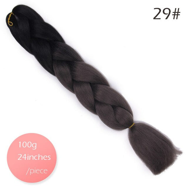 Doris beauty Ombre Jumbo Braids Synthetic Braiding Hair Crochet Braid 100g 24inch Hair Extension Pink Blue Green for Women