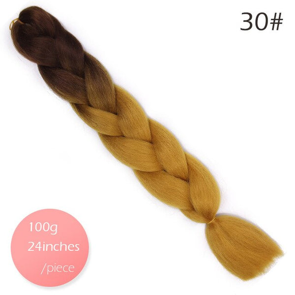 Doris beauty Ombre Jumbo Braids Synthetic Braiding Hair Crochet Braid 100g 24inch Hair Extension Pink Blue Green for Women