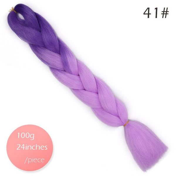 Doris beauty Ombre Jumbo Braids Synthetic Braiding Hair Crochet Braid 100g 24inch Hair Extension Pink Blue Green for Women