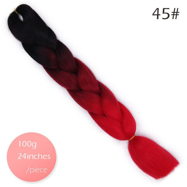 Doris beauty Ombre Jumbo Braids Synthetic Braiding Hair Crochet Braid 100g 24inch Hair Extension Pink Blue Green for Women