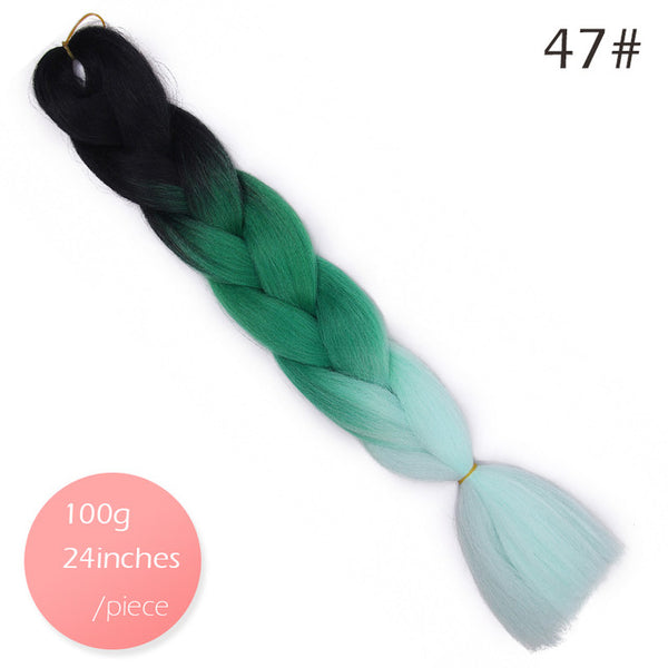 Doris beauty Ombre Jumbo Braids Synthetic Braiding Hair Crochet Braid 100g 24inch Hair Extension Pink Blue Green for Women