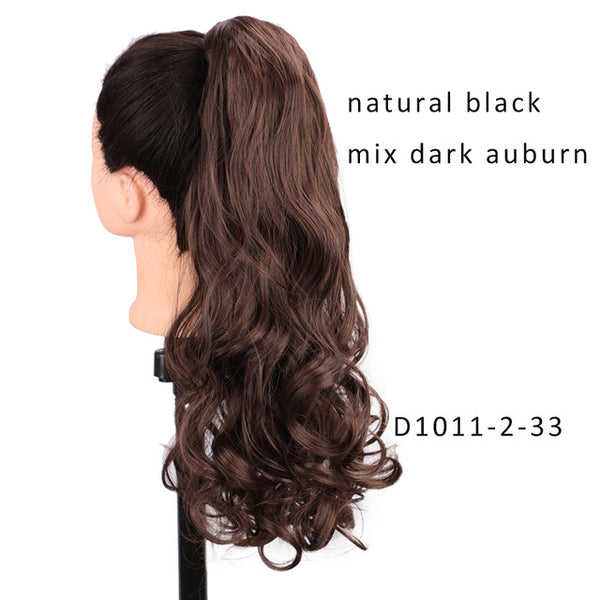 AISI BEAUTY Long Straight Hair Extension Synthetic Ponytail Hair Extensions with Black Blonde Brown Colors For Women