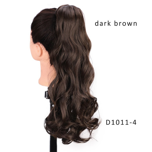 AISI BEAUTY Long Straight Hair Extension Synthetic Ponytail Hair Extensions with Black Blonde Brown Colors For Women