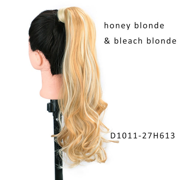 AISI BEAUTY Long Straight Hair Extension Synthetic Ponytail Hair Extensions with Black Blonde Brown Colors For Women