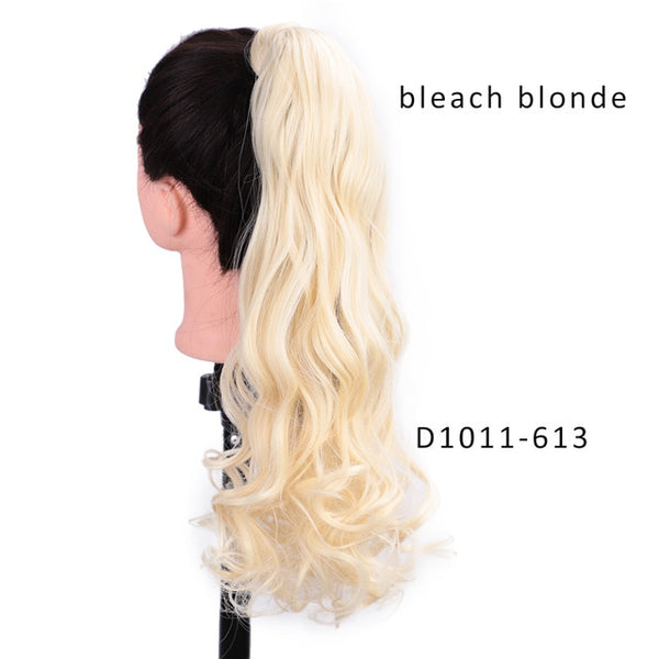 AISI BEAUTY Long Straight Hair Extension Synthetic Ponytail Hair Extensions with Black Blonde Brown Colors For Women