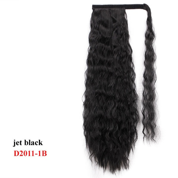AISI BEAUTY Long Straight Hair Extension Synthetic Ponytail Hair Extensions with Black Blonde Brown Colors For Women