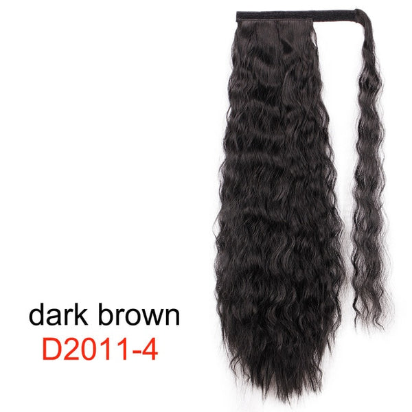 AISI BEAUTY Long Straight Hair Extension Synthetic Ponytail Hair Extensions with Black Blonde Brown Colors For Women