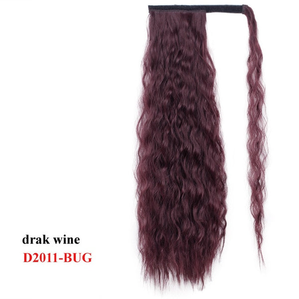 AISI BEAUTY Long Straight Hair Extension Synthetic Ponytail Hair Extensions with Black Blonde Brown Colors For Women