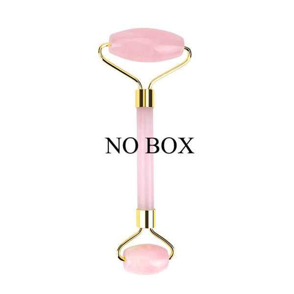 Portable Rose Quartz Facial Massage Crystal Stone Face Lift Jade Massager Roller Set Skin Care Wrinkle Removal Tool for Women