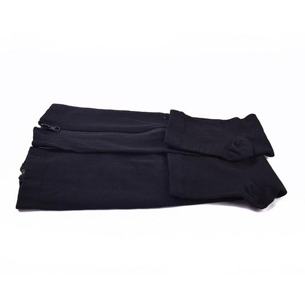 MISS M Women Burn Fat Zipper Socks Functional Compression Slim Sleeping Beauty Leg Shapper Socks Prevent Varicose Veins Socks