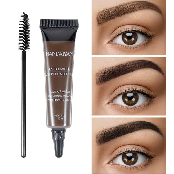 HANDAIYAN 10ml Eyebrow Cream Tattoo Pen with Brush Kit Waterproof Women Makeup Eyebrows Tint Enhancer Gel Eye Brow Dye Cosmetics