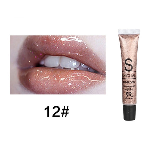 Hot 12ml Candy Color Waterproof Lip Gloss Makeup Lipgloss Long Lasting Glitter Liquid Lipstick for Cosmetics Women Girls TSLM2