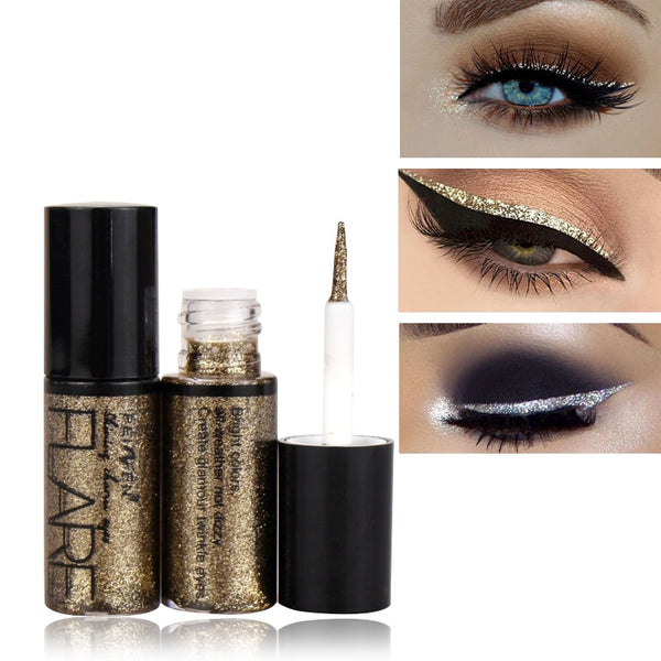 Maquillage professionnel argent Rose or couleur liquide paillettes Eyeliner brillant yeux doublures femmes oeil Pigment coréen cosmétique imperméable à l'eau
