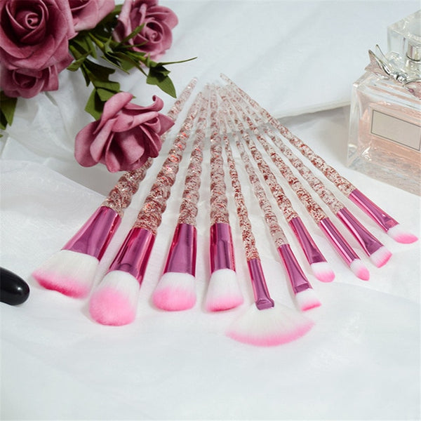 10pcs Unicorn Makeup Brushes Sets Maquiagem Foundation Powder Cosmetic Blush Eyeshadow Women Beauty Glitter Make Up Brush Tools