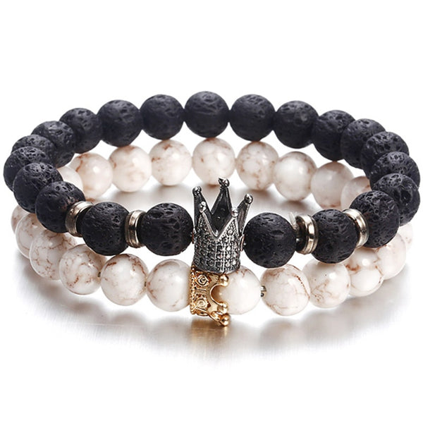 New Fashion Beaded Women Men Bracelets Simple Classic Round