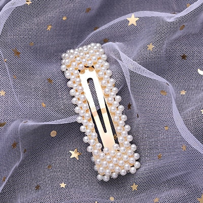 Hot Sale Women Girls Elegant Pearl Geometric Alloy Hair Clips