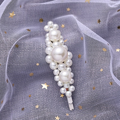 Hot Sale Women Girls Elegant Pearl Geometric Alloy Hair Clips