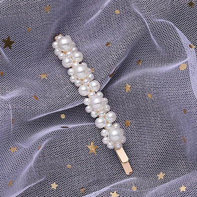Hot Sale Women Girls Elegant Pearl Geometric Alloy Hair Clips