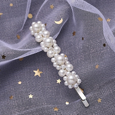 Hot Sale Women Girls Elegant Pearl Geometric Alloy Hair Clips